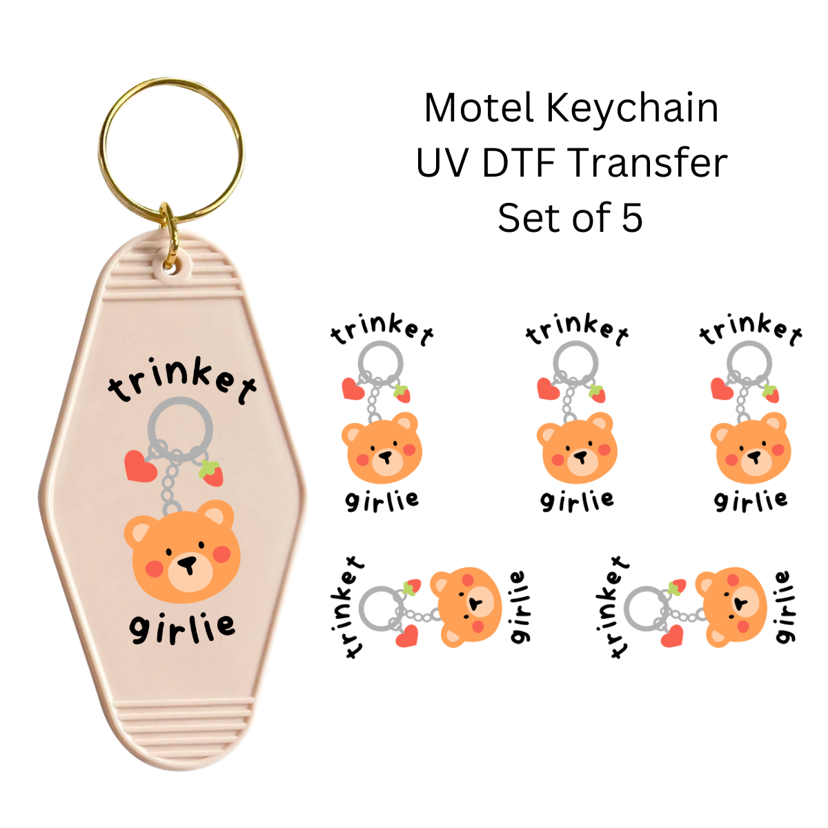 Trinket Girlie Set of 5 Keychain Transfers