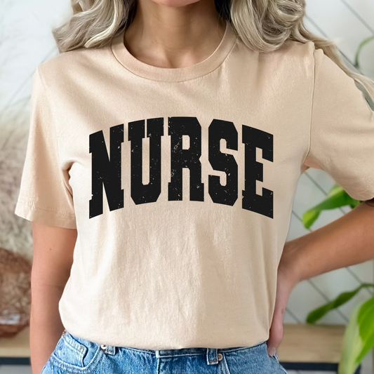 Nurse Block Letters Single Color DTF Transfer