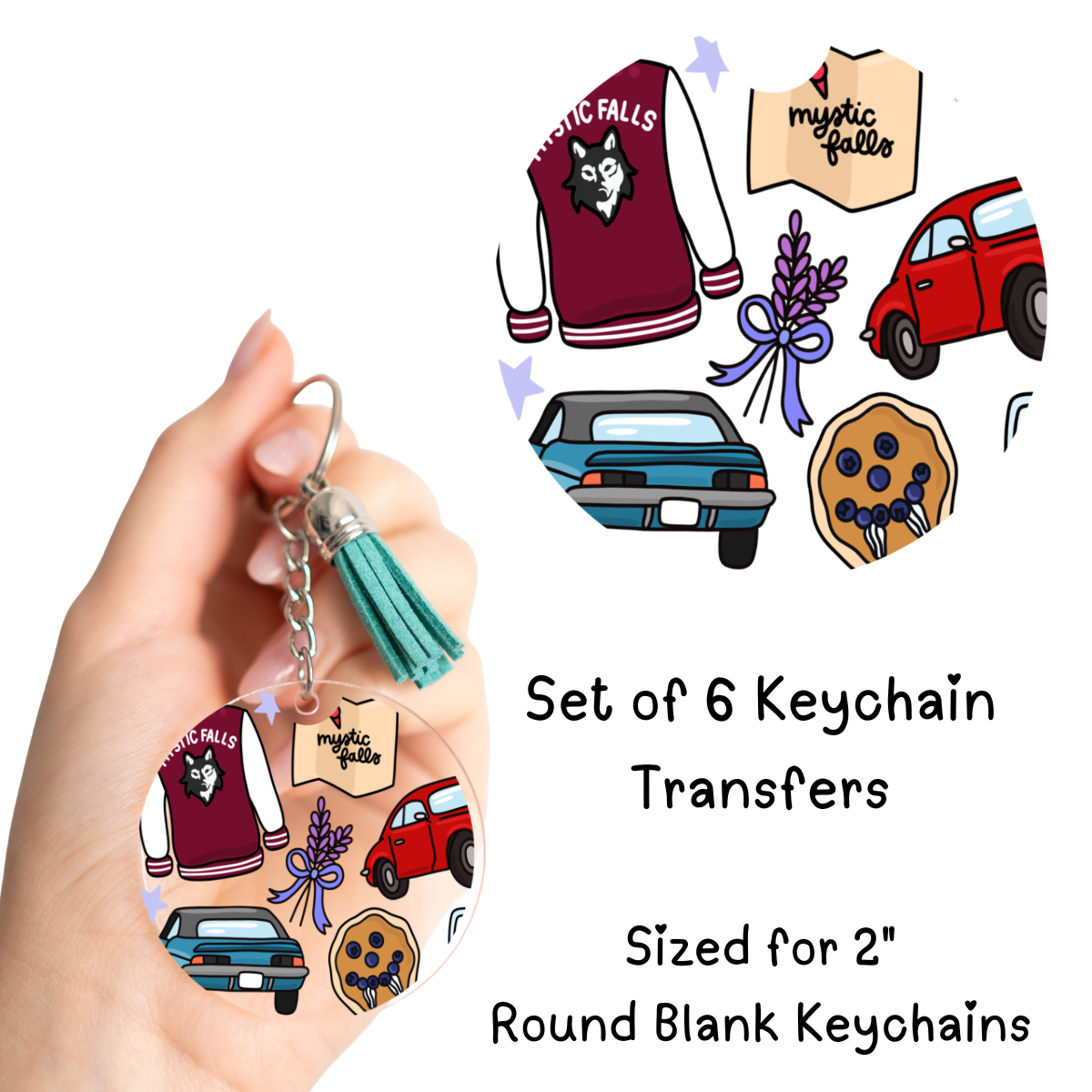 Mystic Transfer UV DTF Round Keychain Transfer Set of 6