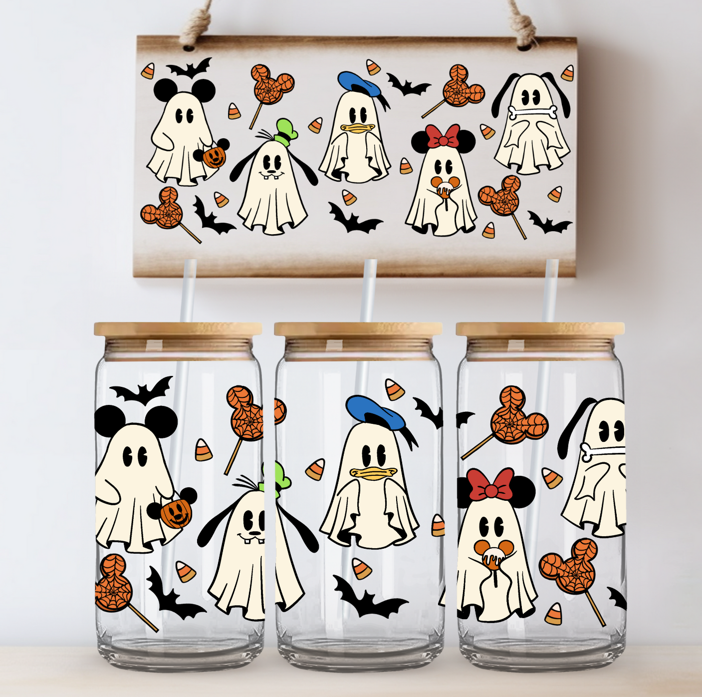 Mouse Friend Ghosties UV DTF Cup Wrap