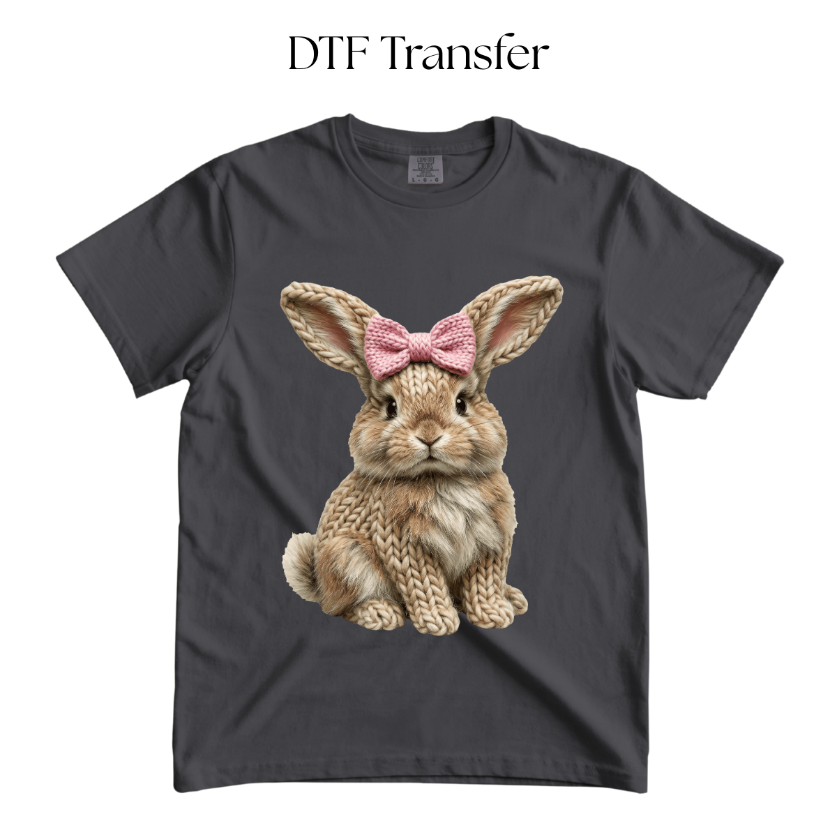 Light Brown Bunny Faux Knit DTF Transfer