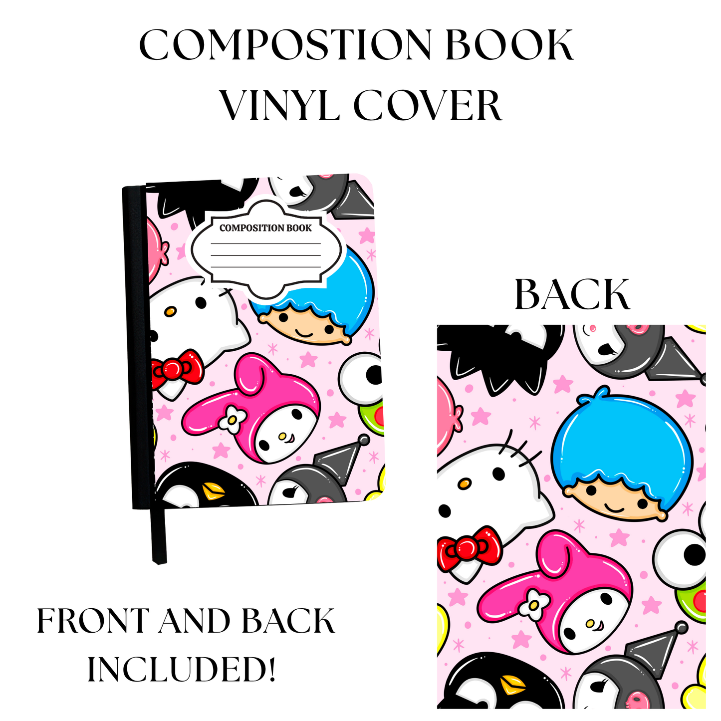 Hello and Friends Composition Book Sticker UV PRINTED