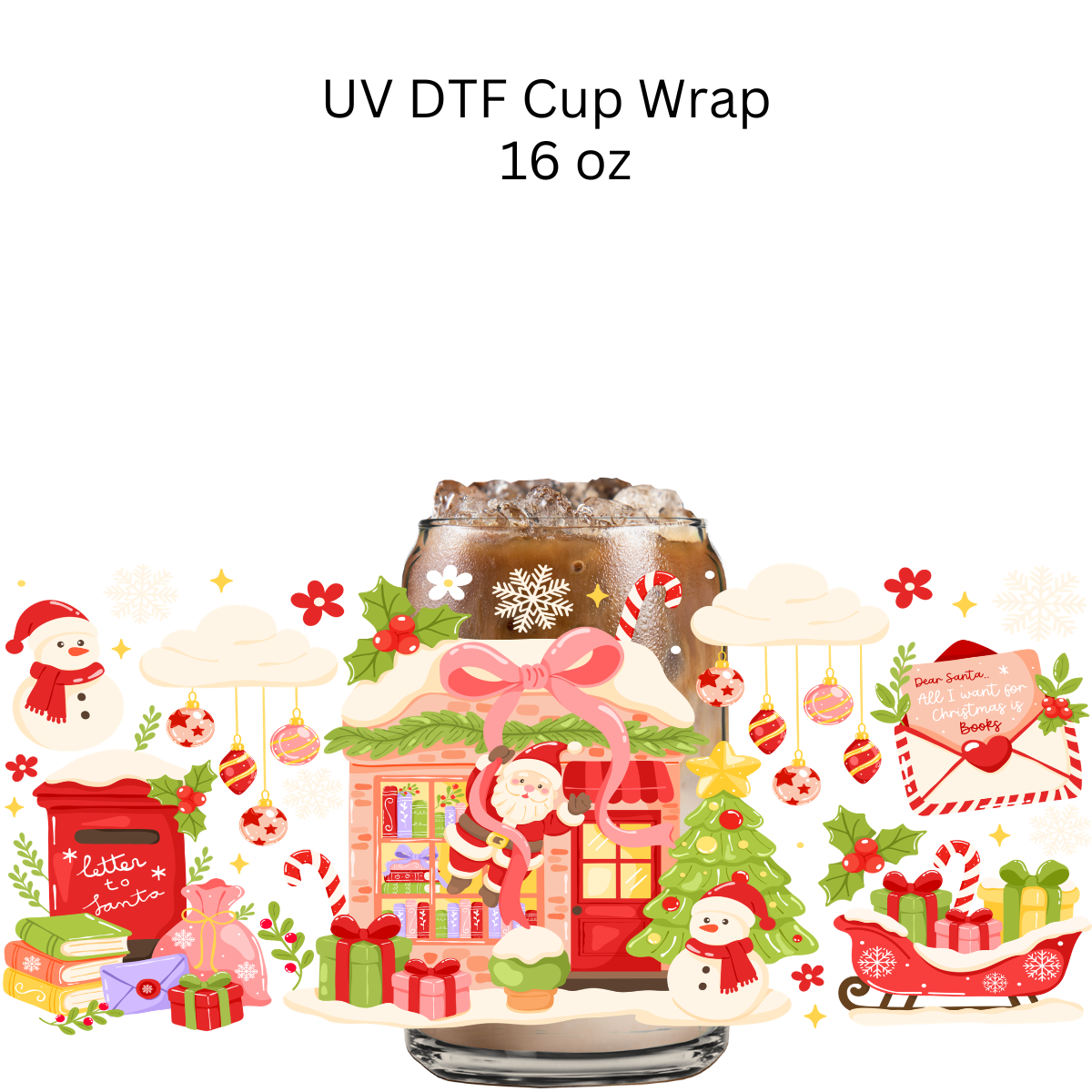 Santa's Book Factory UV DTF Cup Wrap
