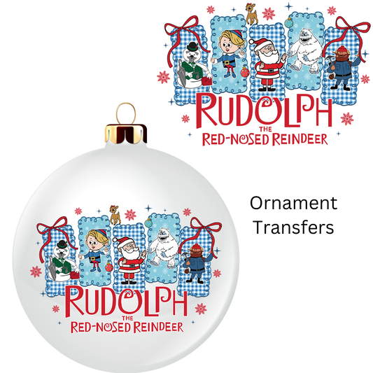 Rudolph The Reindeer Ornament Transfer UV DTF