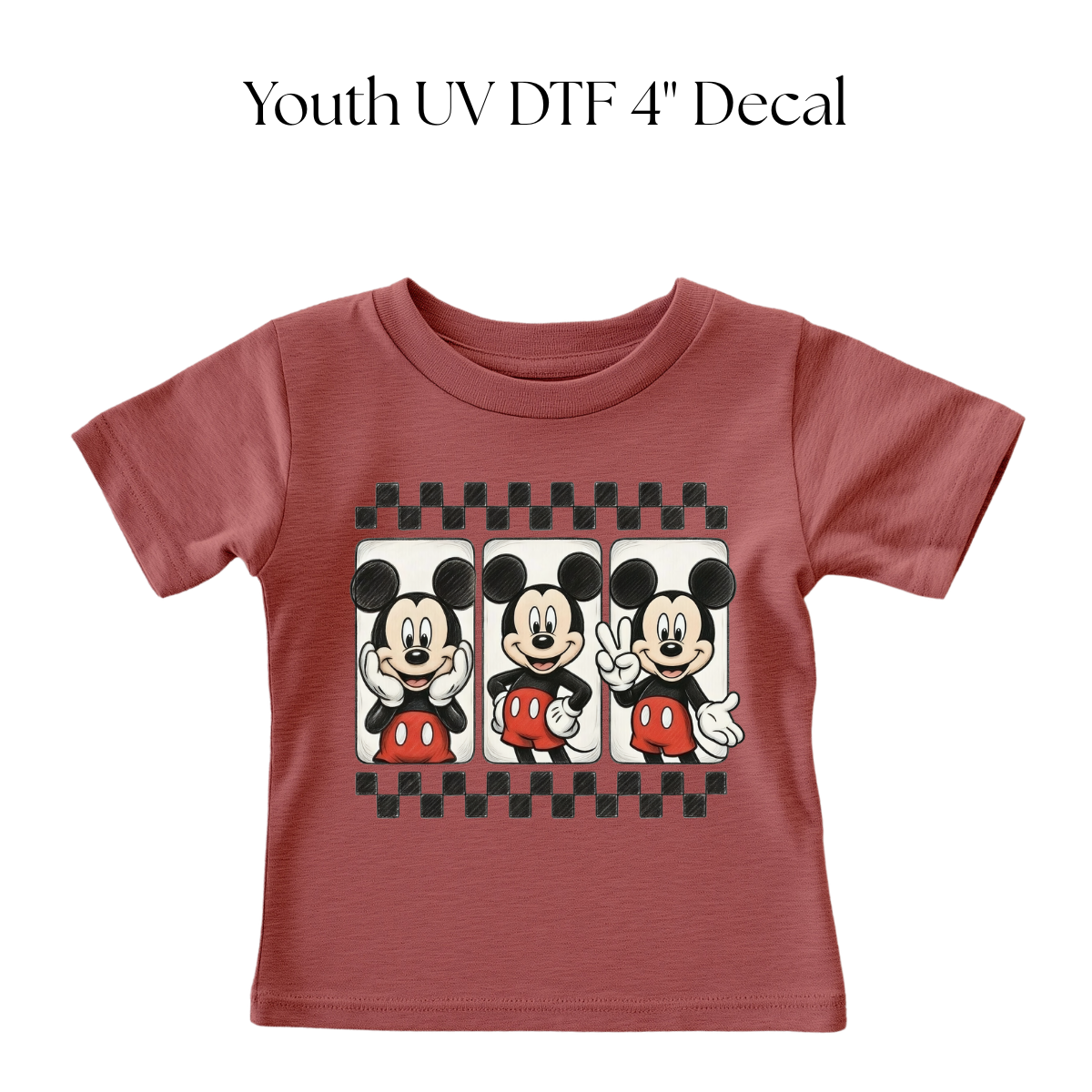 YOUTH Checkered Mouse Poses DTF Transfer