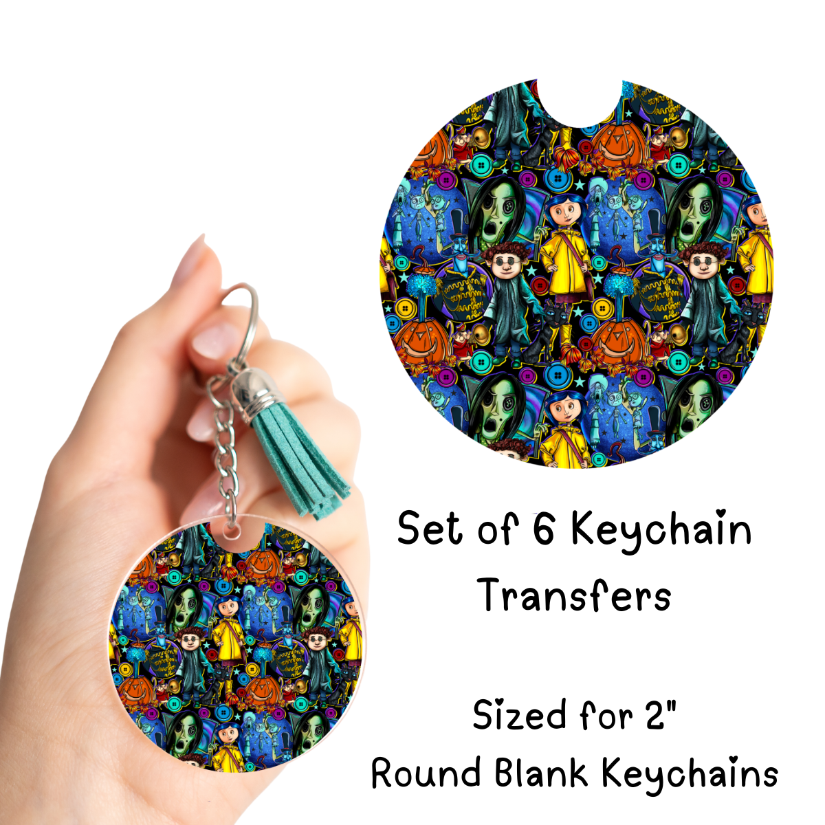 Cora World Round Keychain Transfer Set of 6