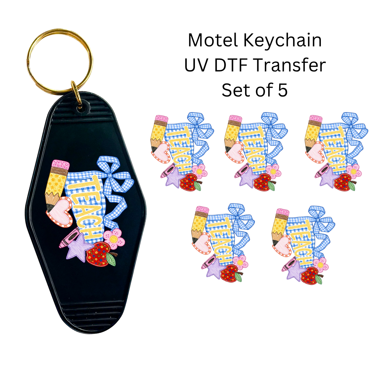 Teach Pen Set of 5 Keychain Transfers