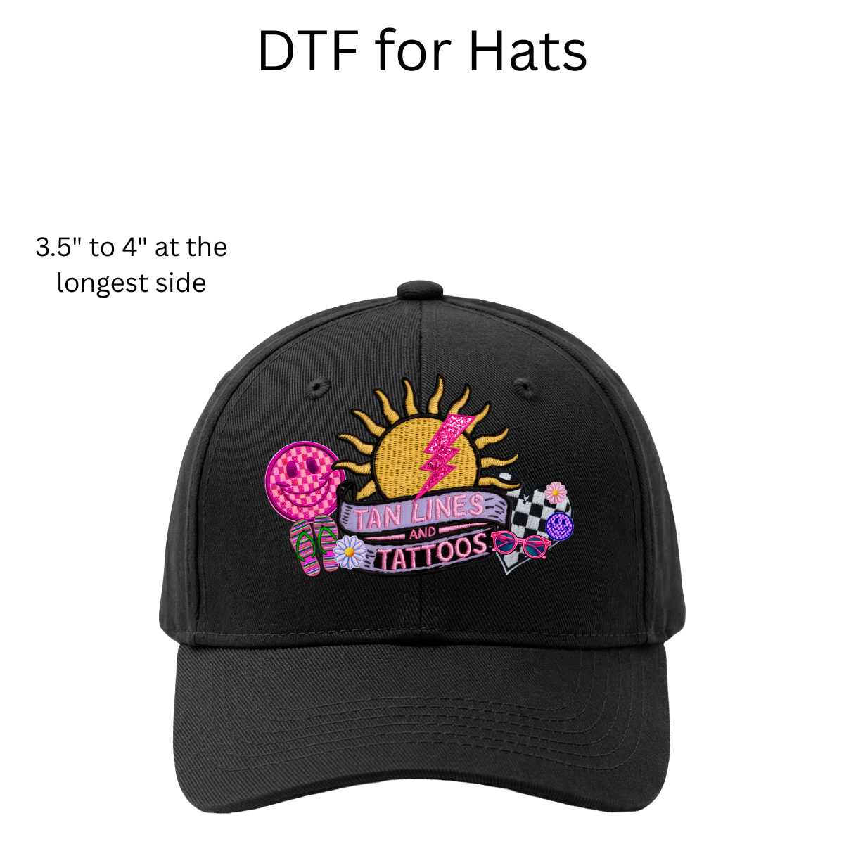 Tan Lines Tattoos Hat DTF Transfers