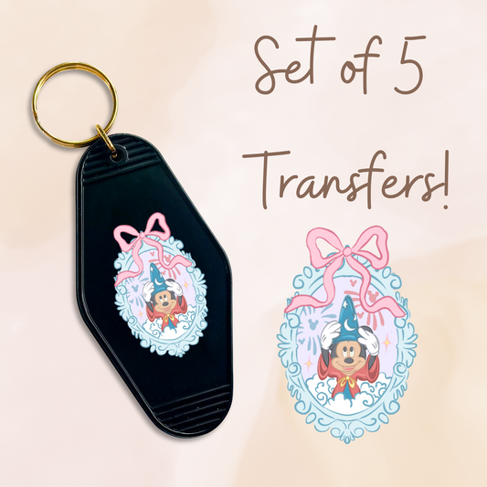 Magical Mouse Blue Frame MOTEL KEYCHAIN Transfer