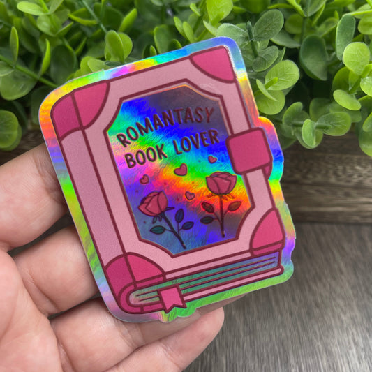 Romantasy Book Lover Holographic Vinyl Sticker 3"