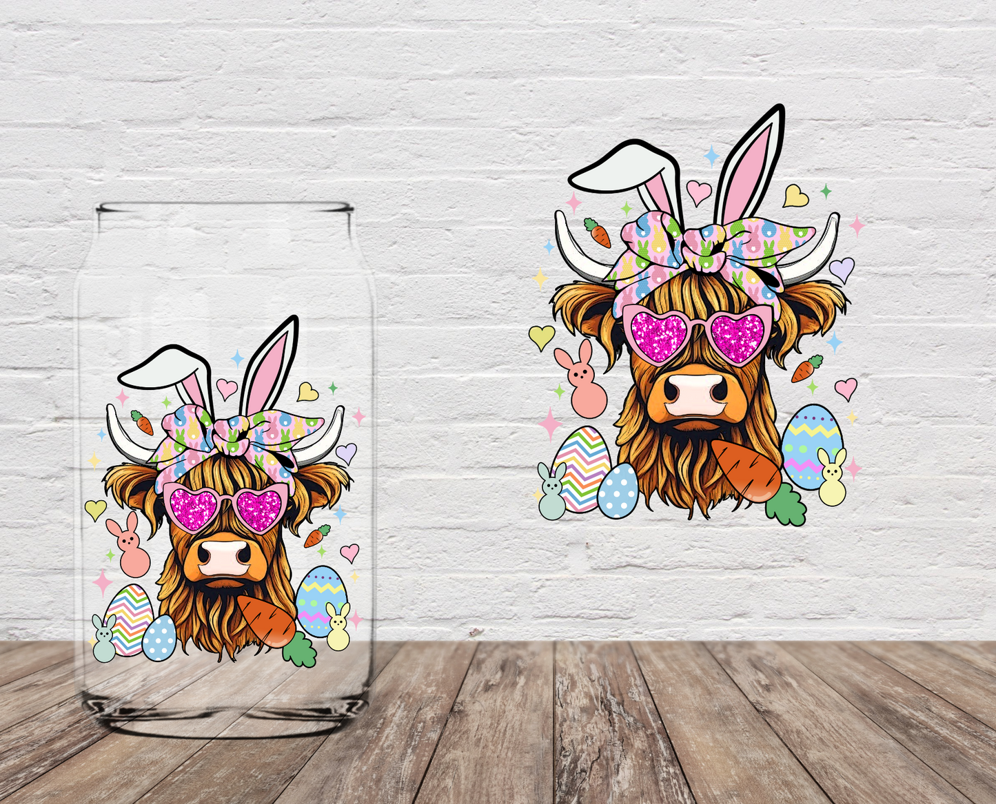 Easter Cow 4" UV DTF