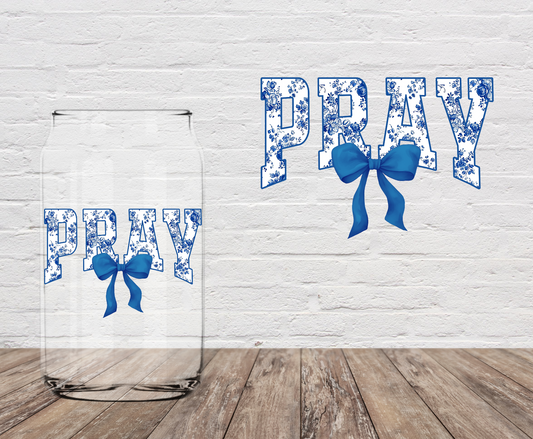 Pray Blue Floral 4" UV DTF