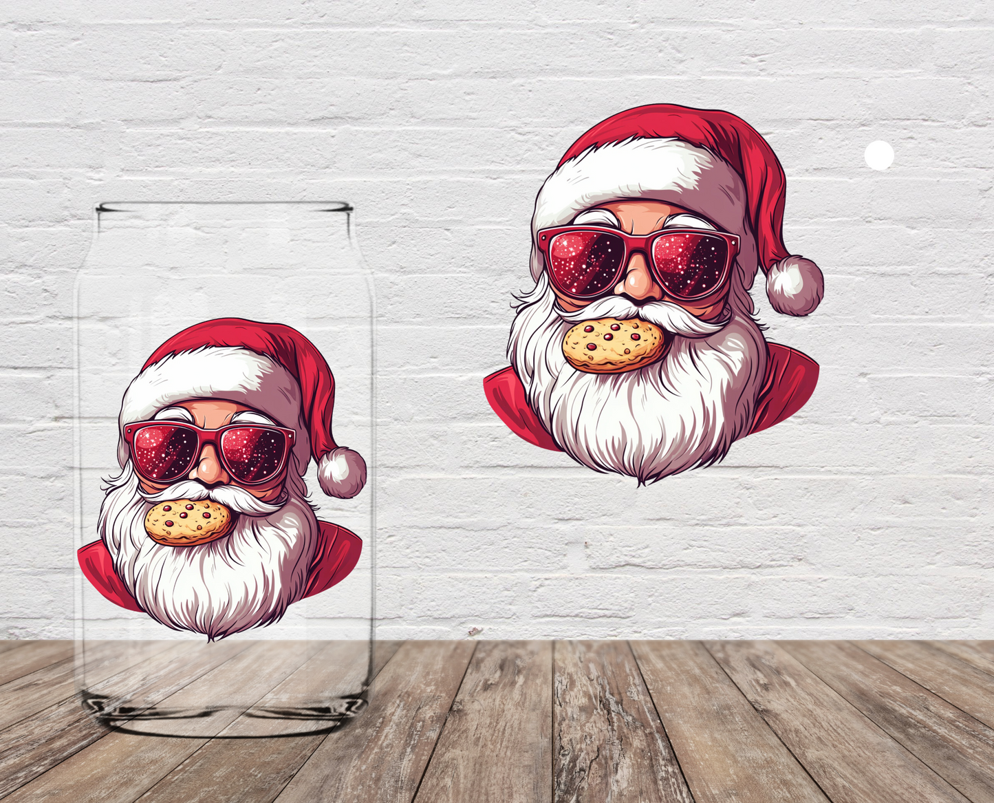 GOOD Santa Eating Cookie 4" UV DTF