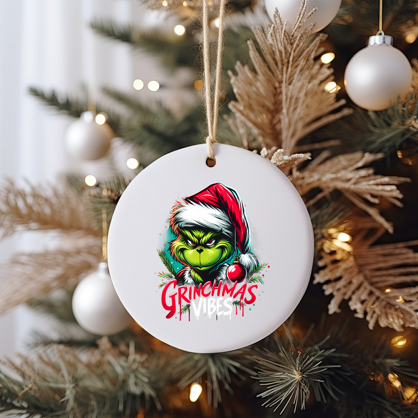 GOOD Green Monster Vibes Ornament Size UV DTF DOUBLE SIDED