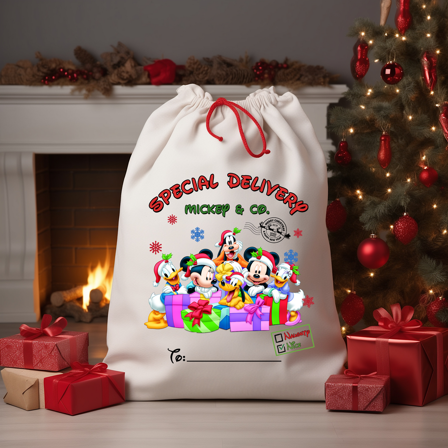 GOOD Magical Delivery Bright Colors Santa Sack DTF