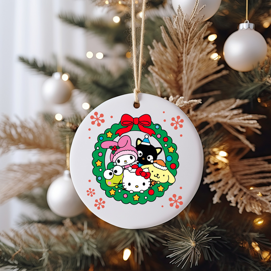 GOOD Hk Wreath Ornament Size UV DTF DOUBLE SIDED