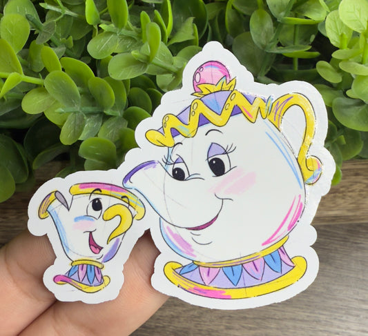 Enchanted Tea White Vinyl Sticker