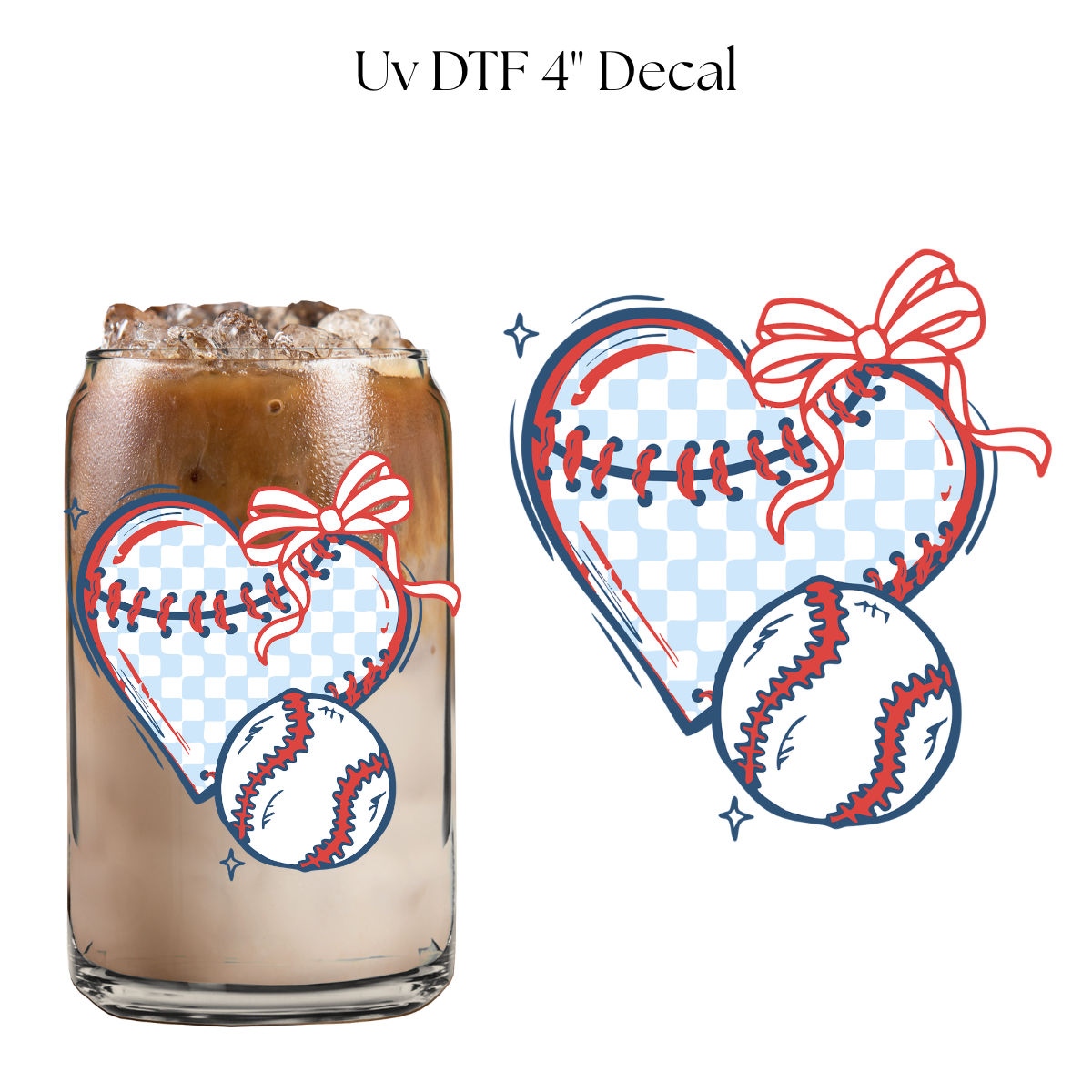Baseball Heart 4” UV DTF Decal