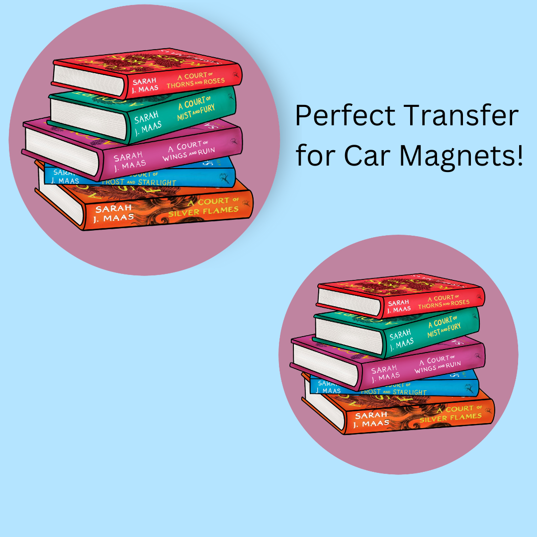 Book Stack 4.5" UV DTF (perfect for car magnets)