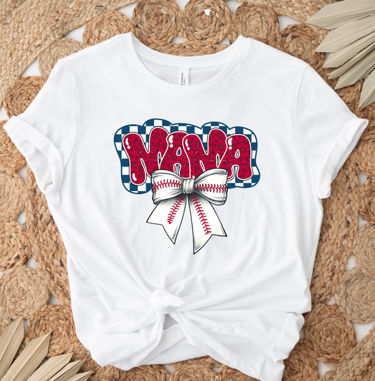 Mama Baseball Bow DTF TRANSFER