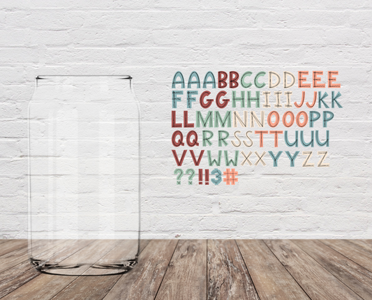 Line through letter Alphabet UV DTF