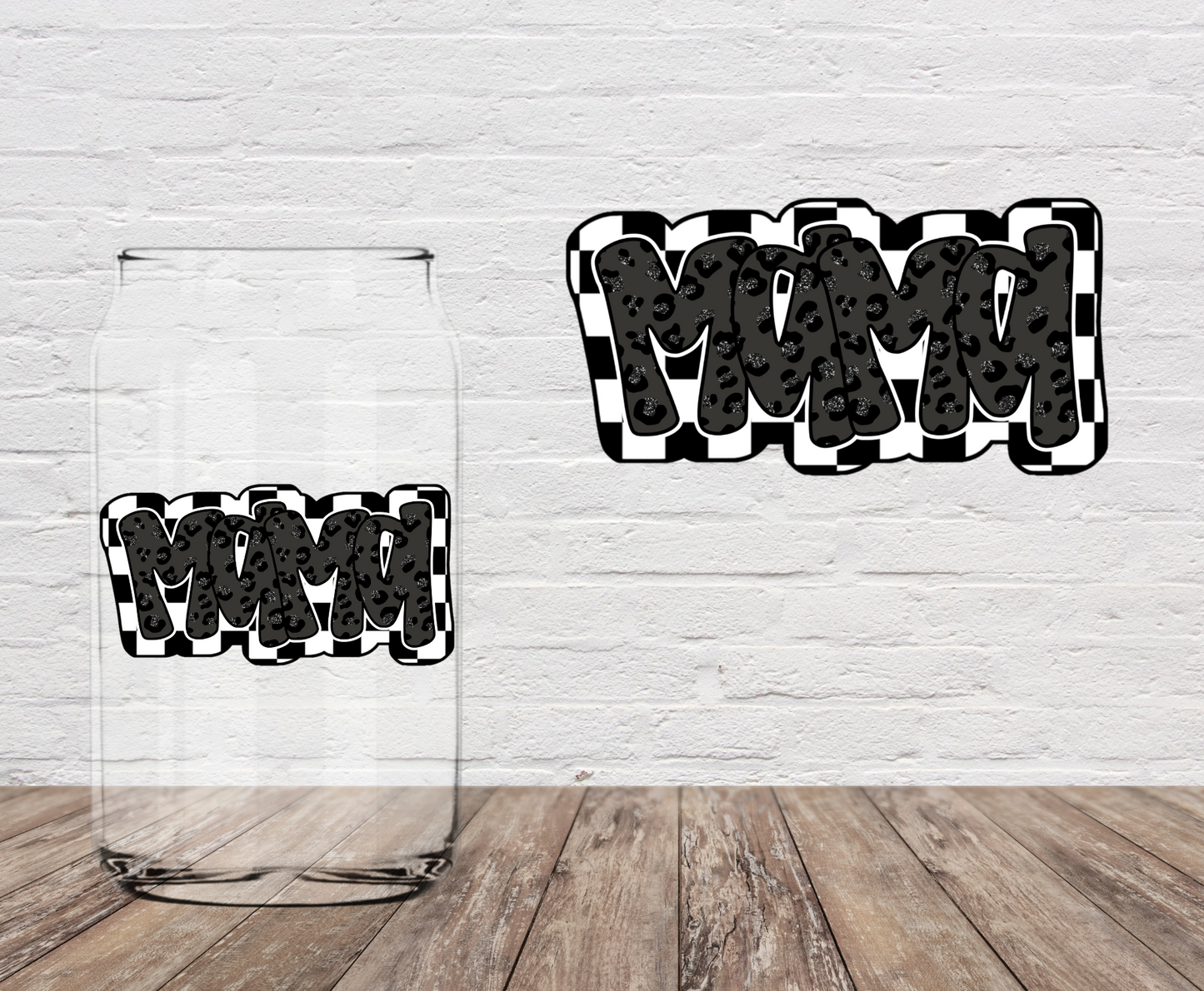 Mama Black Checkered 4" UV DTF