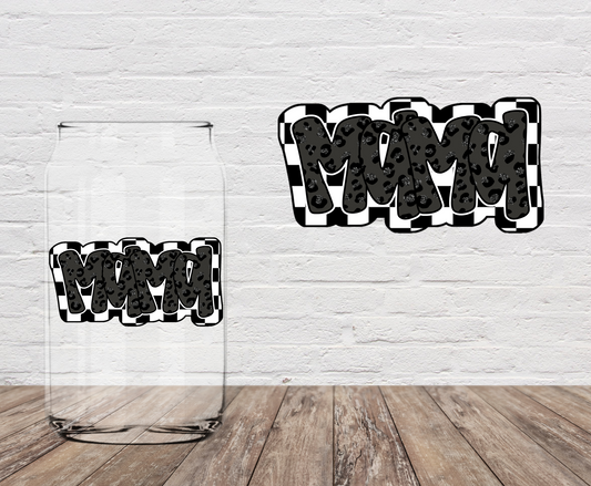 Mama Black Checkered 4" UV DTF