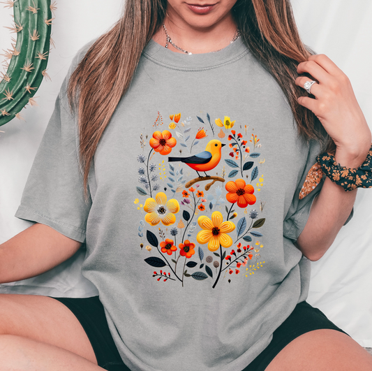 Birds & Floral DTF Transfer