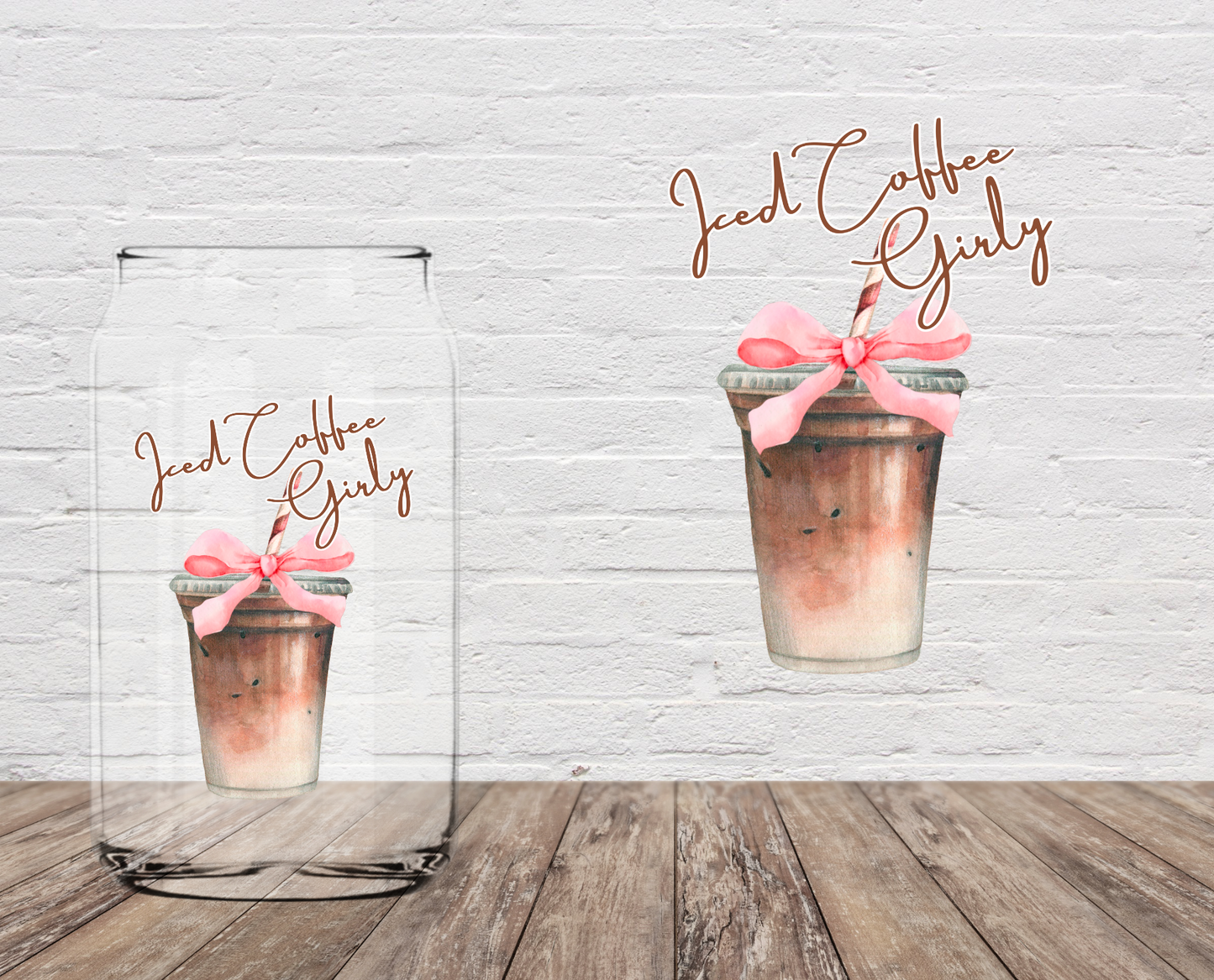 Iced Coffee Girly 4" UV DTF