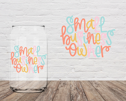 Small Business Owner Colorful 4" UV DTF