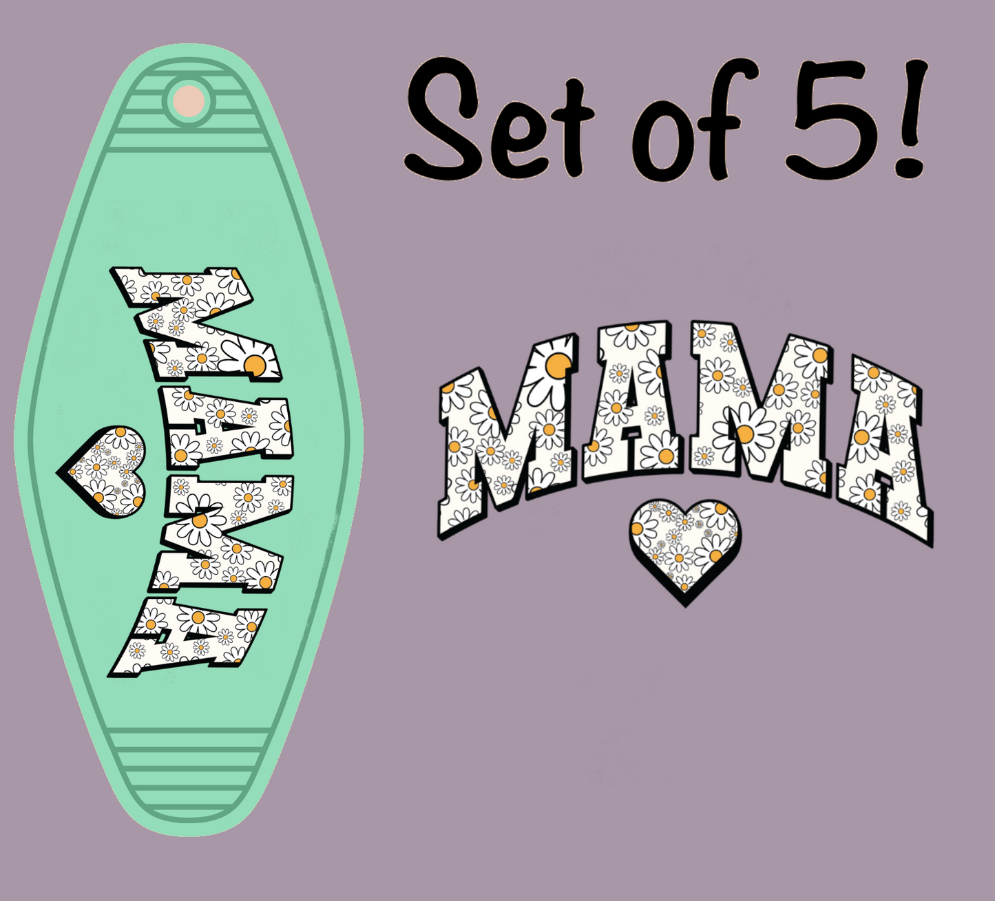 Mama White Flowers (MOTEL KEYCHAIN)
