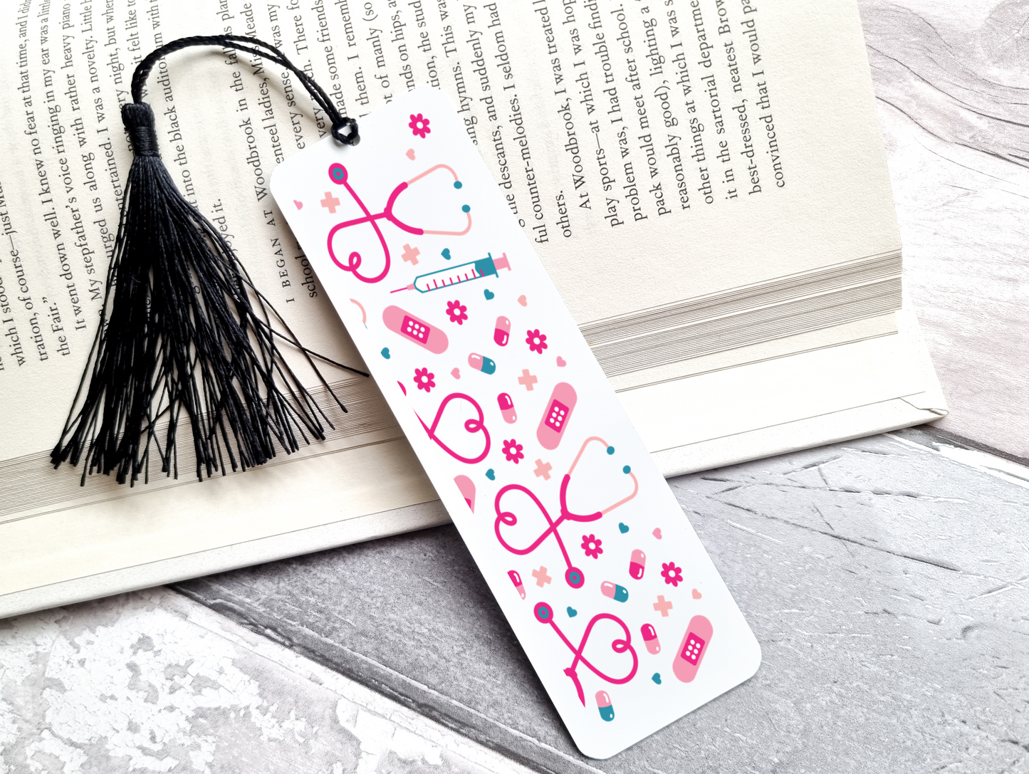 Pink Medical Bookmark UV DTF Transfer