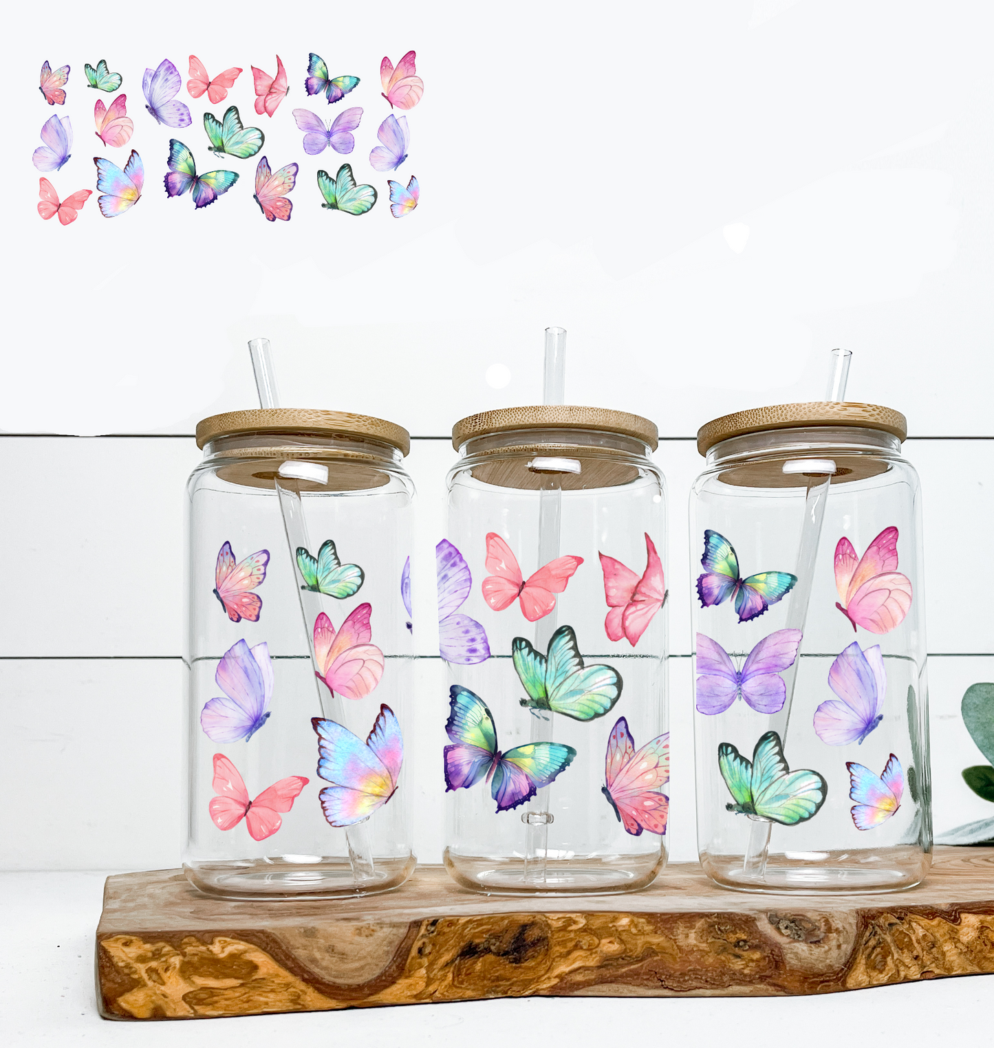 Vibrant Butterflies UV DTF Wrap DOUBLE SIDED