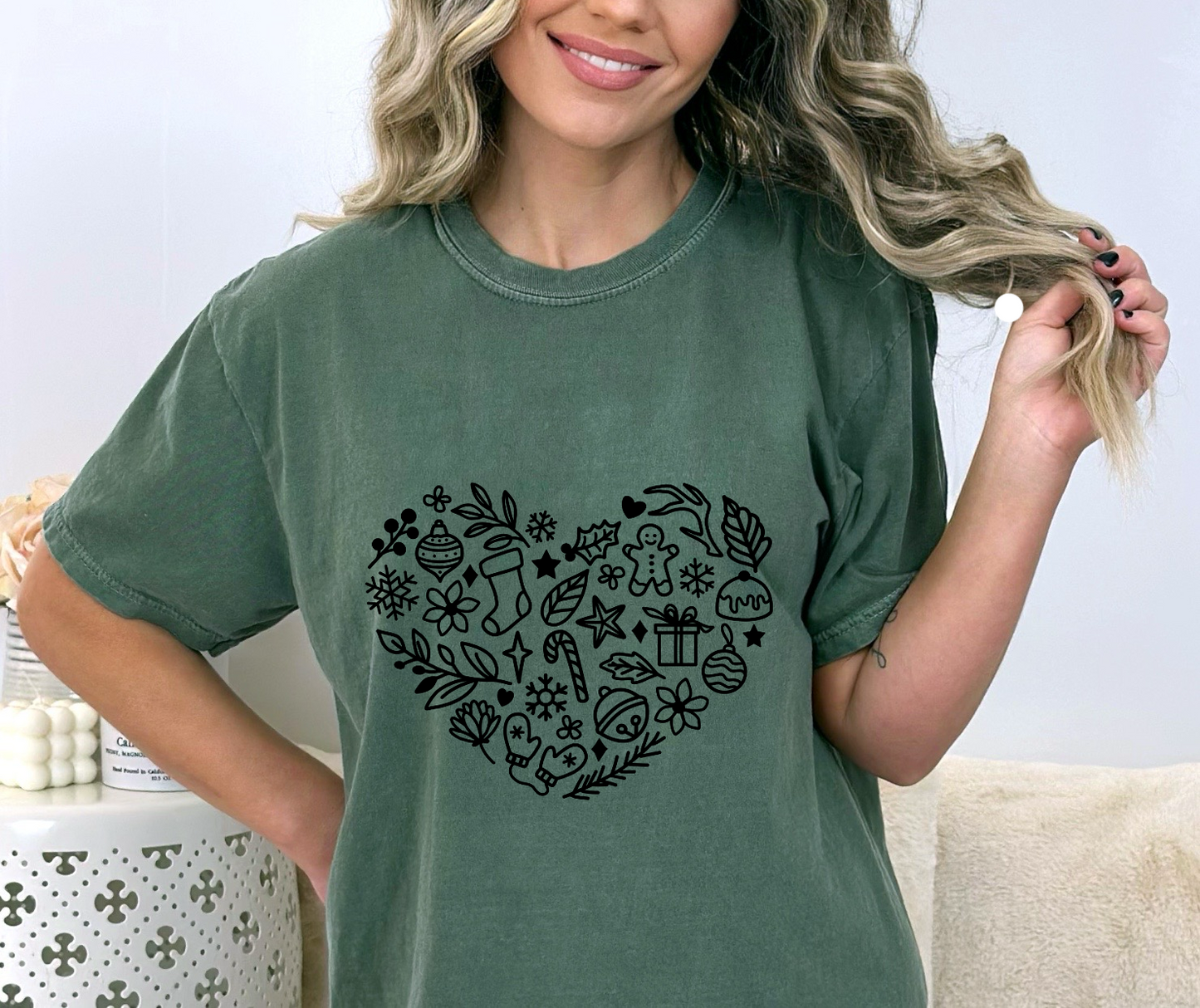GOOD Christmas Heart Screen Print Transfer