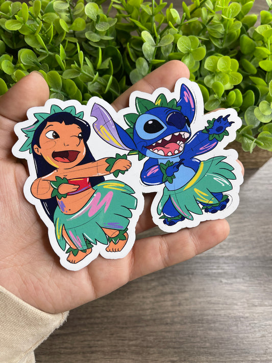 Blue Alien and Friend 5" Vinyl Sticker