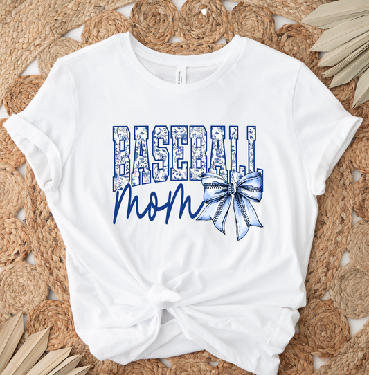 Blue Baseball Mom DTF TRANSFER