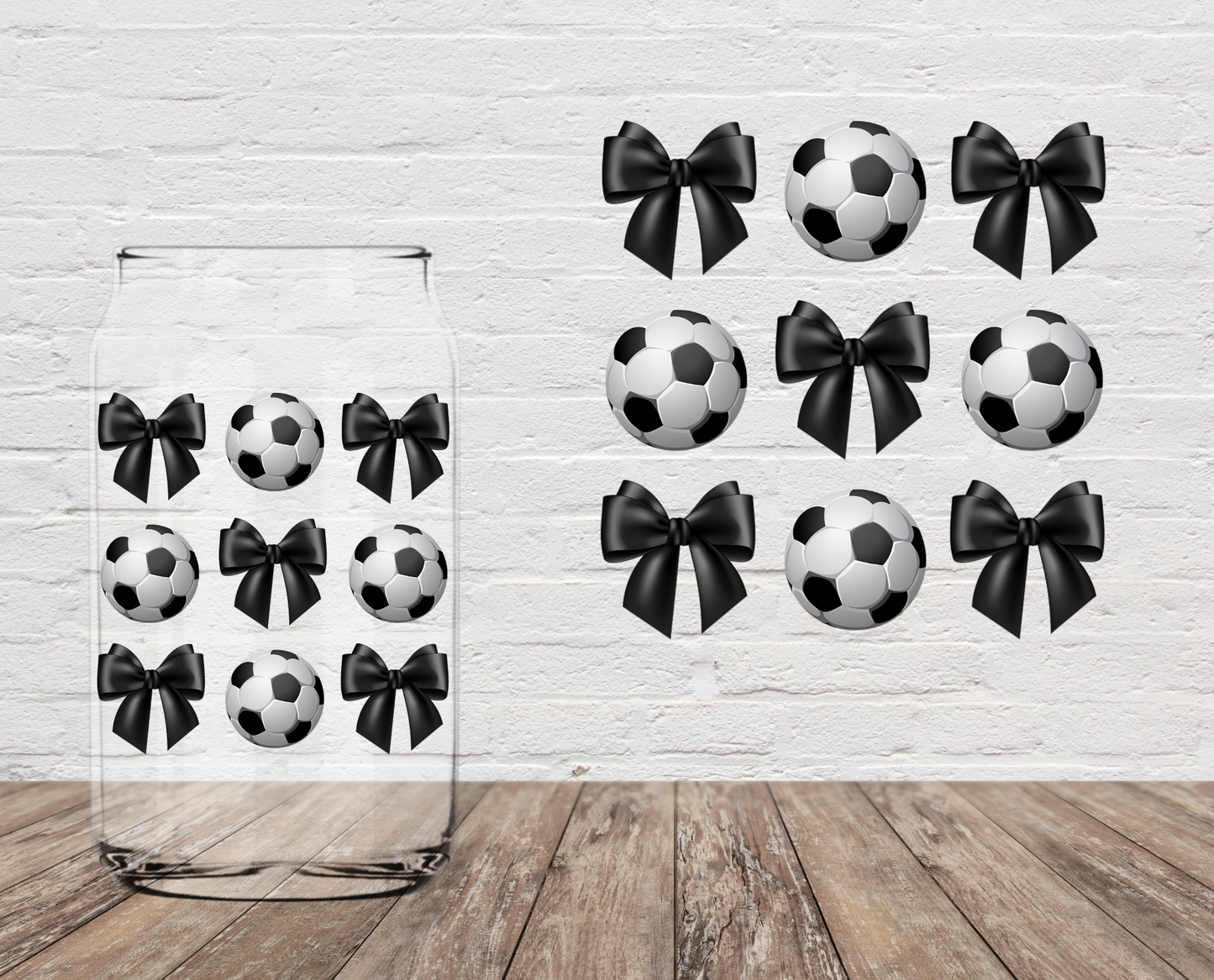 Bows & Soccer Ball 4" UV DTF