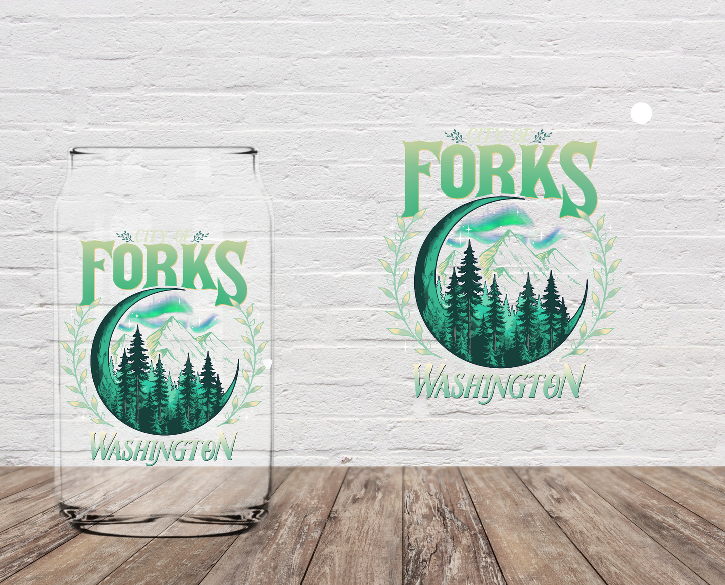 City Of Forks GREEN 4" UV DTF