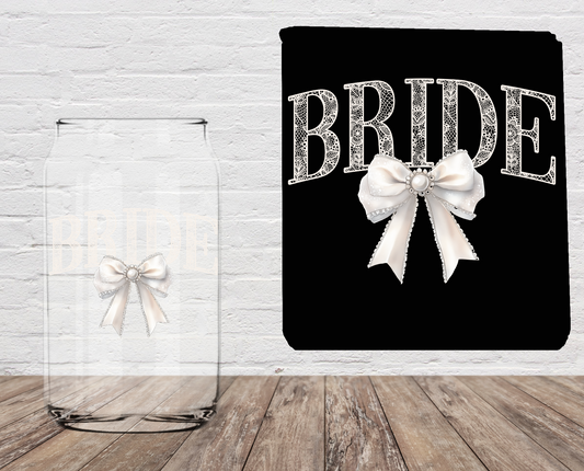 Bride White Bow 4" UV DTF