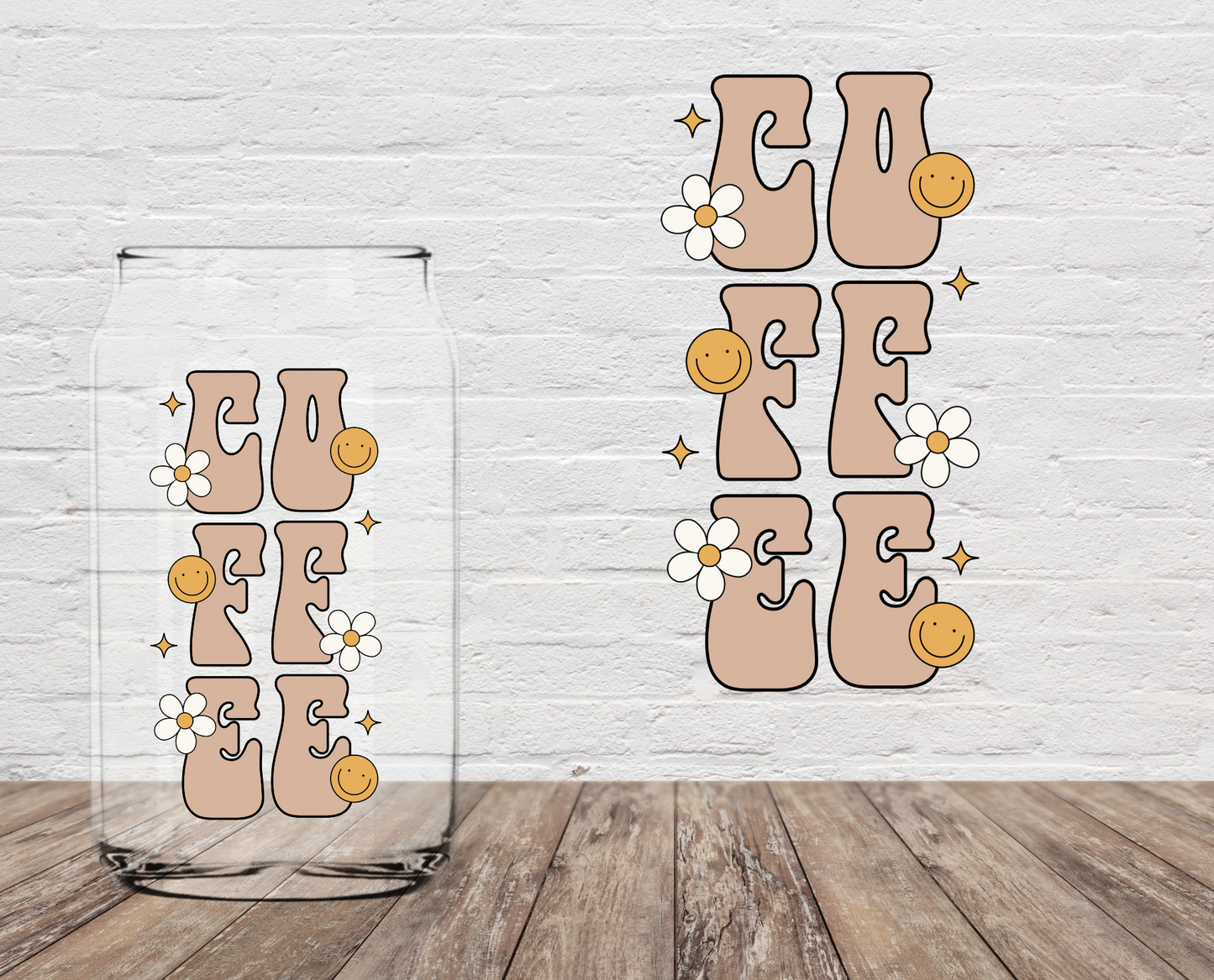 Coffee (Brown) 4" UV DTF DOUBLE SIDED