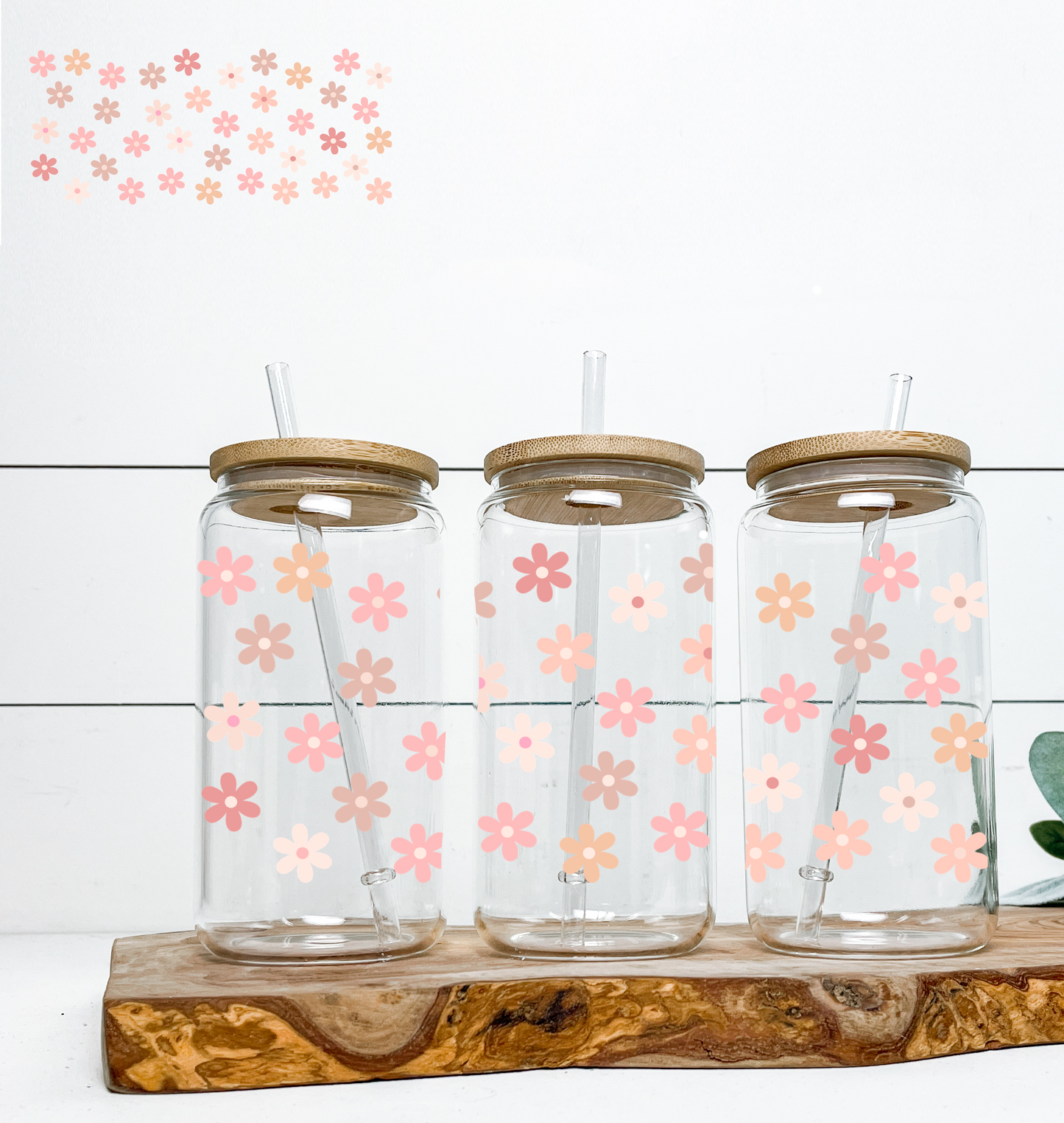 Pink Flowers UV DTF Wrap