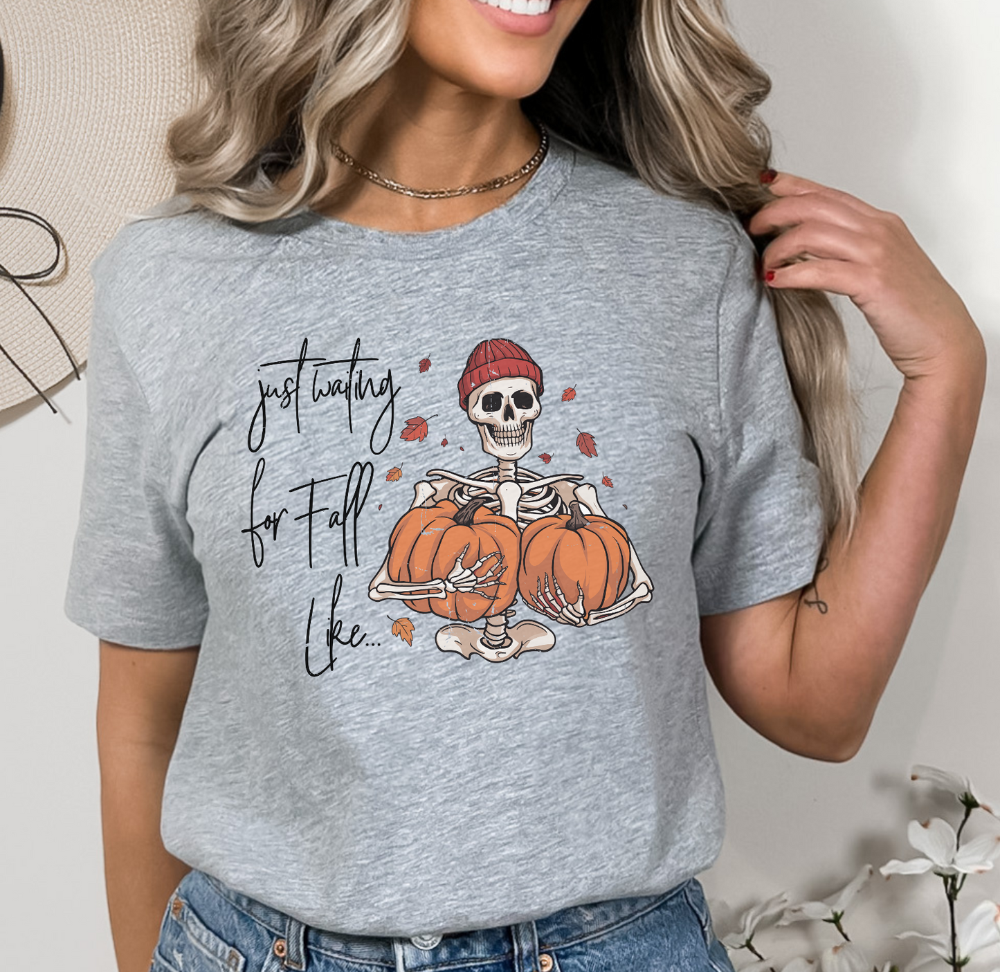 GOOD Skeleton Just Waiting For Fall Like... DTF Transfer