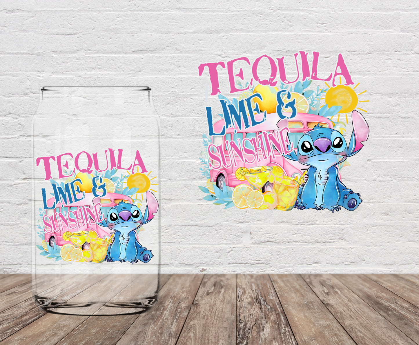 Tequila Lime & Sunshine Blue Monster 4" UV DTF