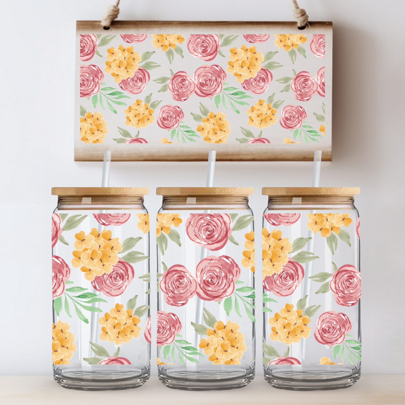 Peonies UV DTF Cup Wrap