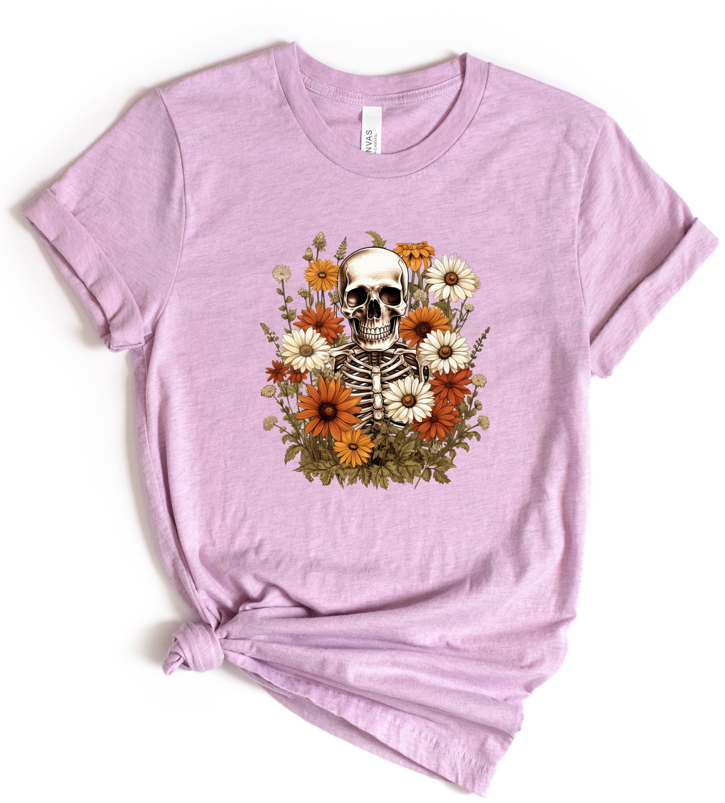 Skeleton Face Floral DTF Transfer