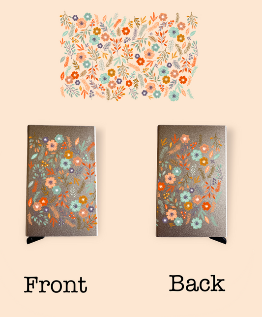 Pastel Leaves & Flowers Card Holder Wrap UV