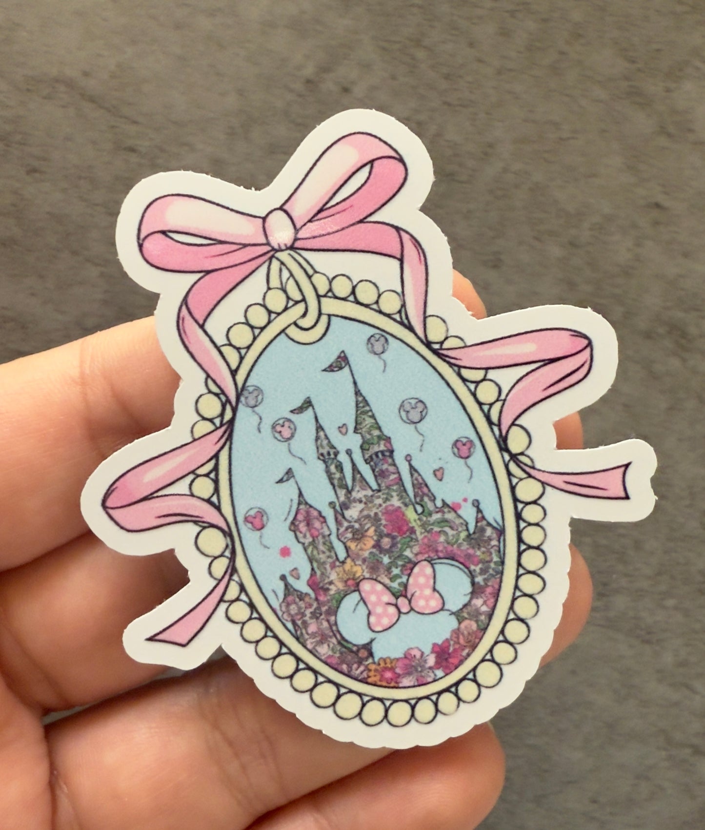 Enchanted Castle Frame White Vinyl Sticker