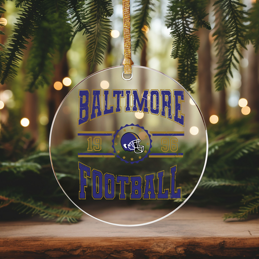 Baltimore Football LAST CHANCE Ornament Size UV DTF DOUBLE SIDED