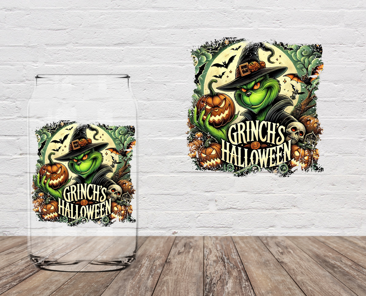 GOOD Green Monster's Halloween DOUBLE SIDED 4" UV DTF