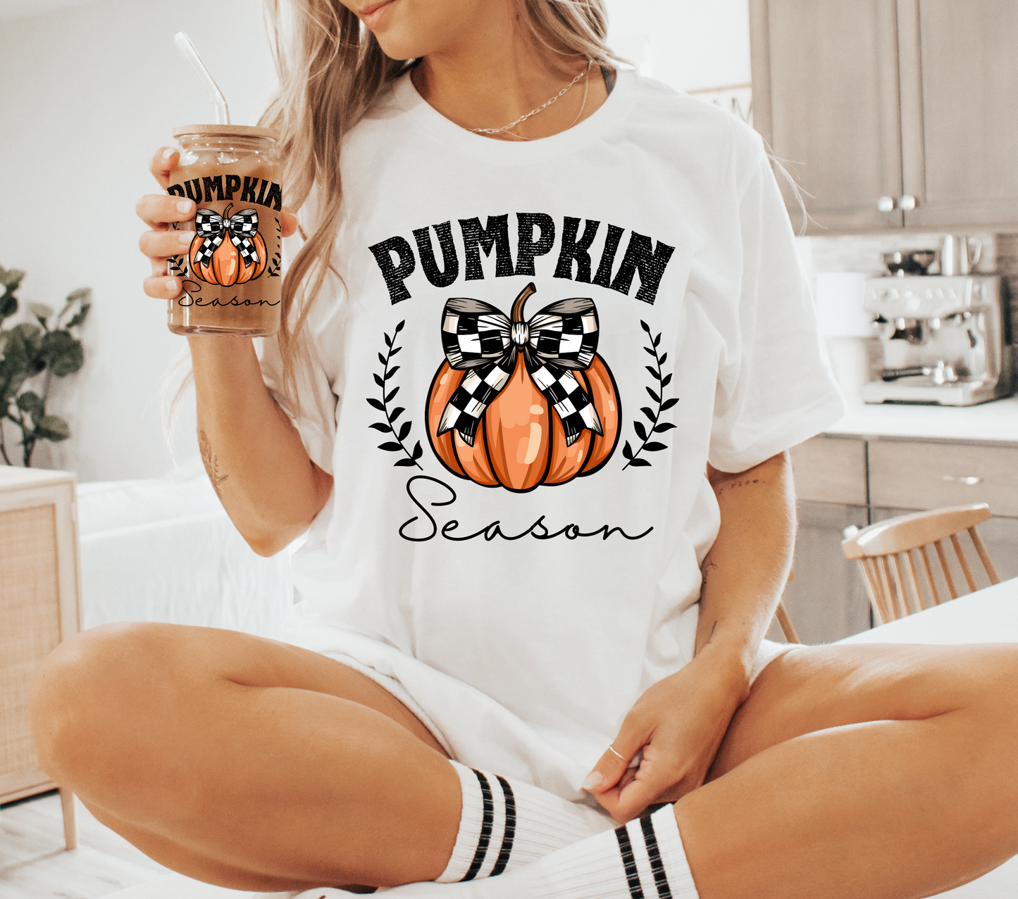 GOOD Pumpkin Season Plaid Pumpkin DTF Transfer